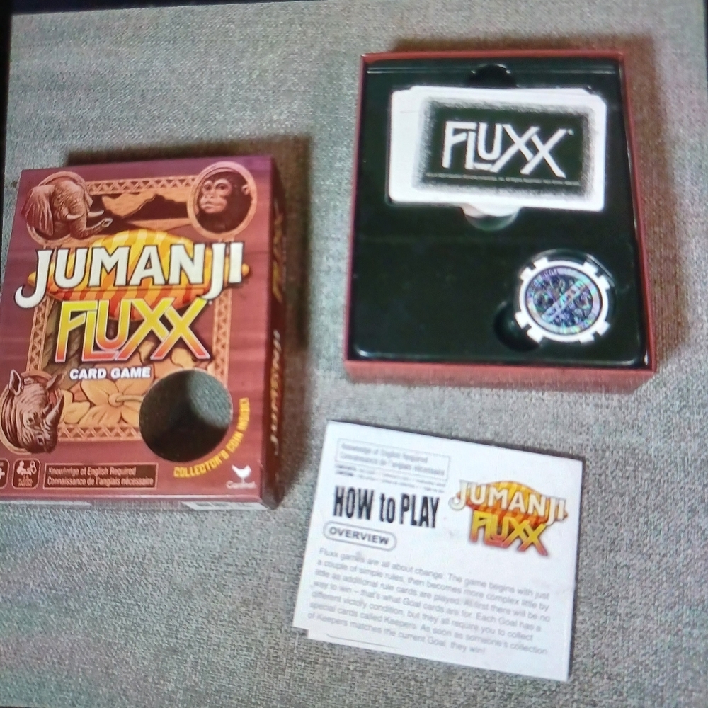 Jumanji Fluxx card game New opened box